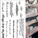 2Pcs Removable Temporary Tattoo English Word Body Art TattoosStickerWaterproofU2