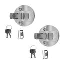 2x Marine Boat Lock Flush Pull Hatch Latch Bright Chrome Plated W/ 2 Keys