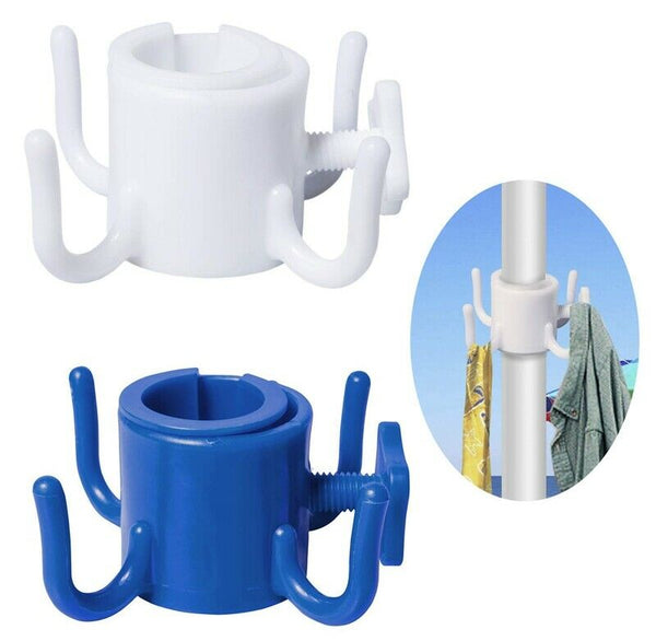 2 Pack Beach Umbrella Hanging Hook 4-prongs Plastic Umbrella Hook Hanging f
