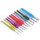 11Pcs Soft Handle Needles Knit Weave Craft Yarn Aluminum Crochet Hooks Set