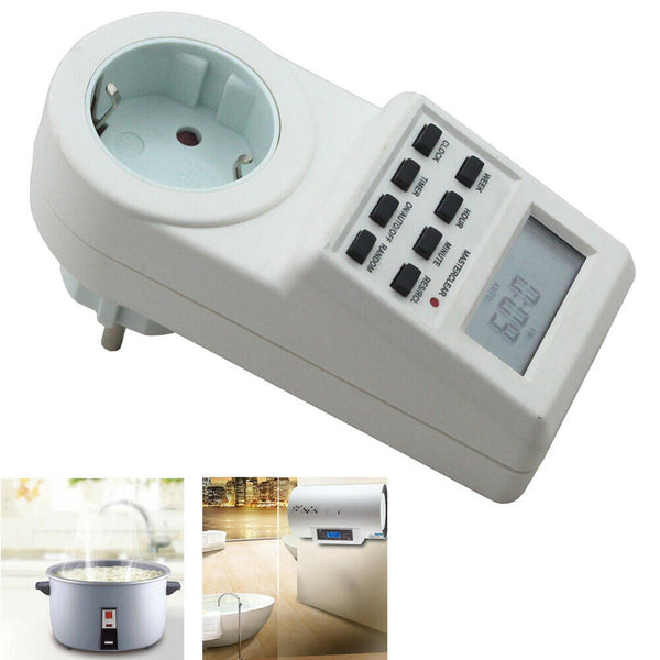 7 Day Digital LCD Electronic Plug-in Programmable 12/24 Hour Timer Switch