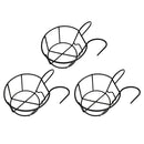 3x Railing Planter Hanging Plant Iron Racks for Balcony Porch Fence Wall-Mounted