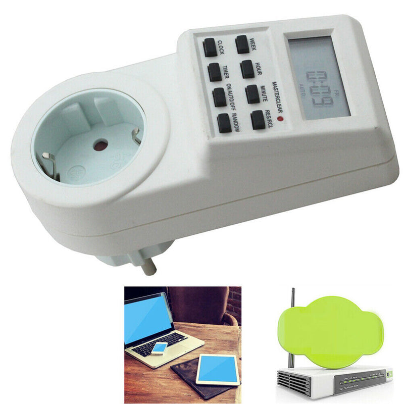 7 Day Digital LCD Electronic Plug-in Programmable 12/24 Hour Timer Switch