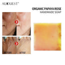 Auquest Organic Papaya Rose Soap Moisturizing Vitamin Whitening Firming Nat