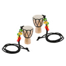 2 Pcs Djembe Pendant African Drum Jewelry Necklace for Children Gift A