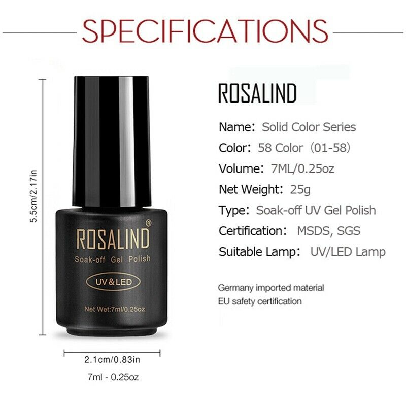 Rosalind 7 Ml Uv Gel Lak Nagellak Set Voor Manicure Semi Permanente Hybrid  F7X9