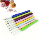 8 Size Multicolor Soft Silicone Handle Aluminum Crochet Hooks Knitting Need