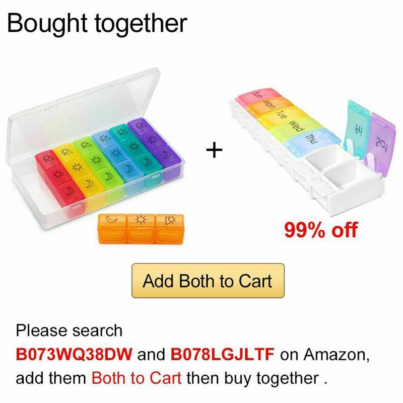 Weekly Pill Organizer(3-Times-A-Day), 7 Day Pill Box, Portable Travel Presc E2P3