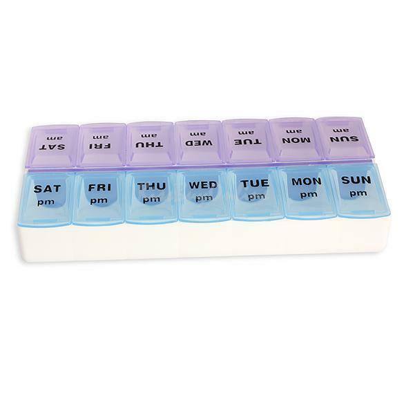 7 Day 14 Slots Pill Storage Box Weekly Medicine Organizer AM/PM Detach Case Box