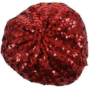 Lady Costume Stretch Sparkly Shining Sequin Beret Beanie Hat red