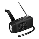 Hand Crank Emergency Solar Radio Phone Charger LED Flashlight for Survival Black
