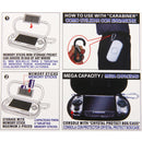 Portable Case &1.2m/3.9ft USB Charging Cable For SONY PSP 1000/2000/3000