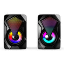 3Wx2 USB Powered Computer Speakers Multimedia Bass Subwoofer with RGB Light