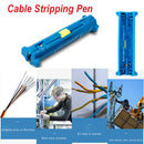 Portable Electrical Stripper Pen Rotary Coaxial Cable Pen Cutter Pliers (Blue)