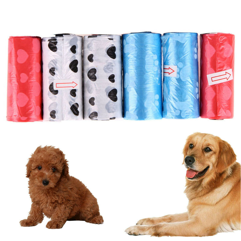 6pcs Dog Pet Poop Carrier Bag Biodegradable Garbage Bags Clean-up Bag