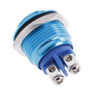 1PC 19mm waterproof blue momentary metal push button reset switch high heMO