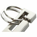 Elegant Black PU Strap Detachable Keychains with 2 Key Rings I2A6