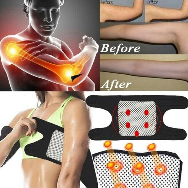 Magnetic Therapy Self-Heating Arm Elbow Brace Support Belt Tourmaline Pain  U2I4