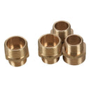 4Pcs 1/2 inch BSP to 3/8 inch SP Male Thread Brass Pipe Hex Nipple Fitting R4R4