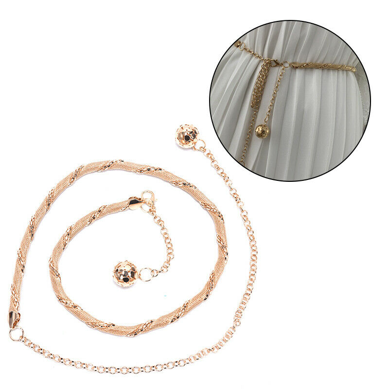 New Metal Dress Belt Women Waistband Chain Fashion:0J Kw