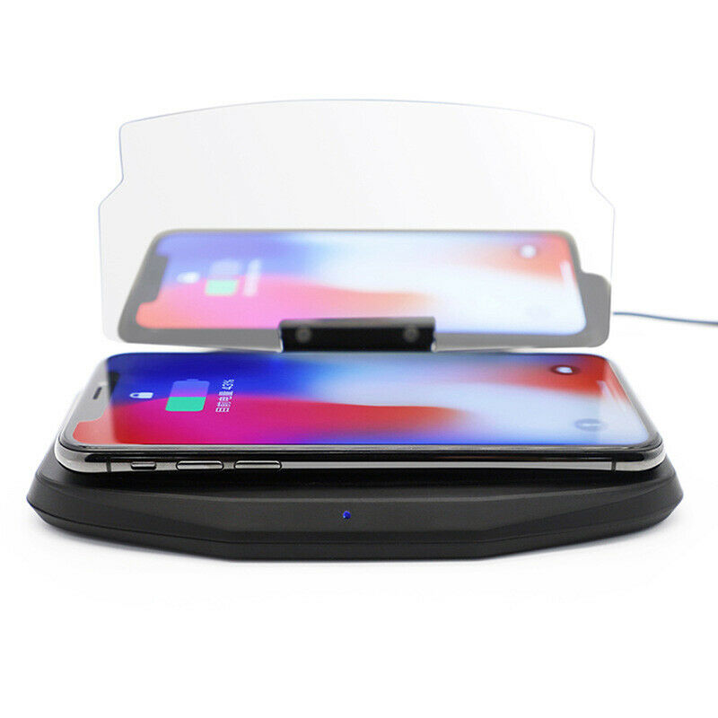Wireless Charger Car HUD Head Up Display Phone Navigation Holder Qi Charge Dock/