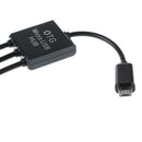 3 In 1 Male To Female Micro USB 2.0 Host OTG Hub Adapter Cable For