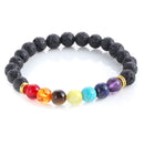 7Chakra Healing Beaded Bracelet Natural Lava Stone Diffuser Bracelet Jewelry HOT