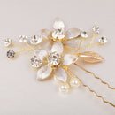 Crystal Pearls Floral Vine Hair Pin Clip Wedding Bride Girls Prom Accessory