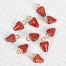 10Pcs/t Enamel Alloy Strawberry Charms Pendant Jewelry DIY Making Cra Gi^SE