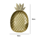 Simple Scandinavian Style Wooden Golden Tray Pineapple Shape Snack Fruit Bo