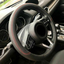 15''/38cm Car Steering Wheel Cover PU-Leather Breathable Anti-slip Black& Red