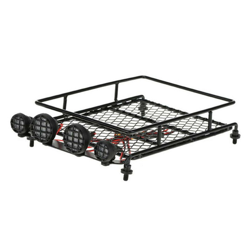 RC Luggage Roof Rack w/ 4 White LED Light Bars for 1/10th Traxxas Redcat HSP