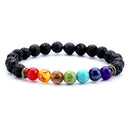 Chakra Bracelet Healing Lava 7 Natural Stone Beaded Oil Diffuser Aromatherapy TR