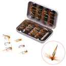 32Pcs/Box Fly Fishing Lure Dry/Wet Fly Ice Fishing Lure Artificial Bait WithB FT
