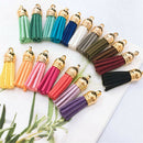 30Pcs Suede Leather Tassel For Keychain Jewelry Pendant DIY Charms Findings Set