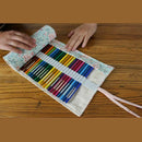 Canvas Pencil Wrap, Pencils Roll Pouch Case Hold For 48 Colored Pencils Pen