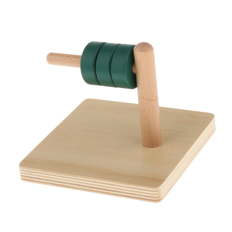 Wooden Montessori Discs on Horizontal Dowel - Geometry Toys For Kids - Train