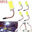 5x 48 SMD COB LED T10 4W 12V White Light Car Interior Panel Light Dome Lamp Bulb