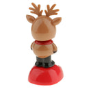 2pcs Solar Powered Swing Bobble Head Snowman Elk Car Home Decor Xmas Gifts
