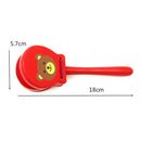 Solid Wooden Cartoon Long Handle Castanet Clapper Children Percussion Toys