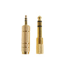 2sets AUX Cable 6.35mm Male To 3.5mm Female Audio Adapter For Headphone Plug