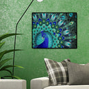 50x40cm Blue Peakcock Tail Diamond Painting Full Square Drill Cross Stitch
