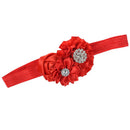 Baby Girls Rhinestone Headband Ribbon Hair Band (Red)