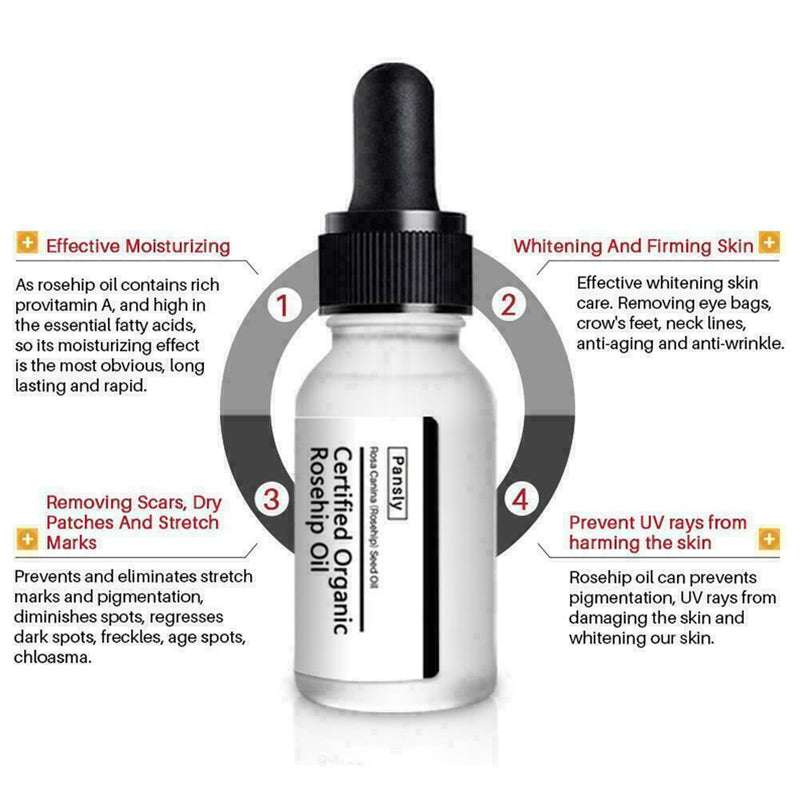 Rosehip Oil Moisturizing Essential Oil Rose Hip Skin Scars Acne Care Serum G1A2