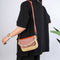 Woven Straw Shoulder Bag Women PU Splicing Beach Travel Small Money Pouch