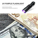 Portable 395 UV Ultra LED Zoom Battery Flashlight Violet Purple Blacklight Lamp