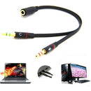 Headphone Splitter Earphone Adapter Audio 3.5mm Female to 2 Male Jack 3.5mmJ Kw