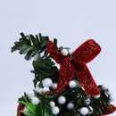 Christmas Tree Mini Bonsai Ornament Table Decor for Home Festival(Red)