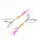 1pc Metallic Sequin 8g Willow Leaf Shape Fishing Sequin Bait With Feather H BX