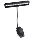 Flexible 9 LED Music Stand Lamp Clip-on Bedroom Desk Book Reading Light Black